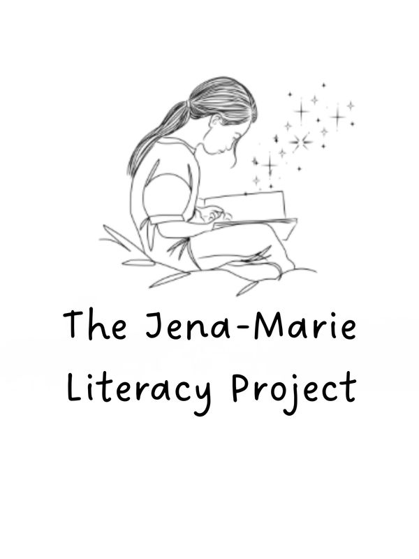 Illustration of a girl reading a book for literacy project.