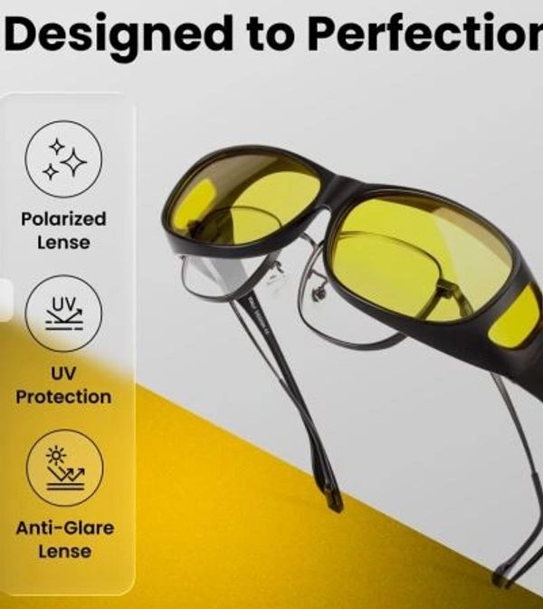 Sleek yellow-tinted sunglasses with polarized, UV protection, and anti-glare lenses designed for perfection.
