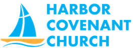 Logo with a sailboat and text Harbor Covenant Church.