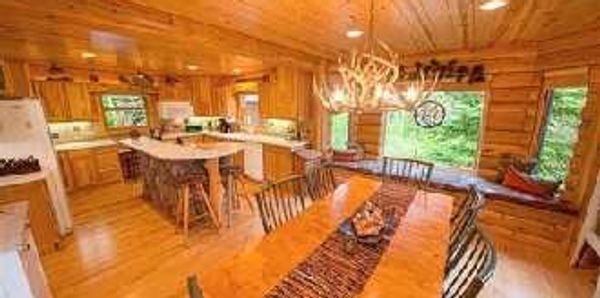 Custom built log timber home Asheville