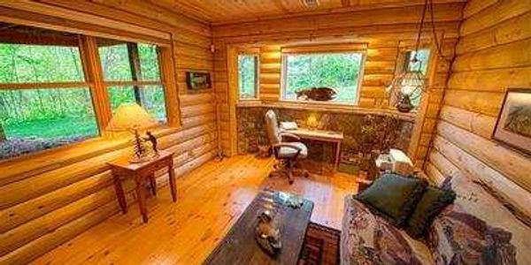 Custom built log timber home Asheville
