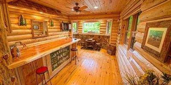 Custom built log timber home Asheville