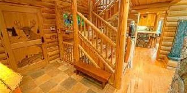 Custom built log timber home Asheville