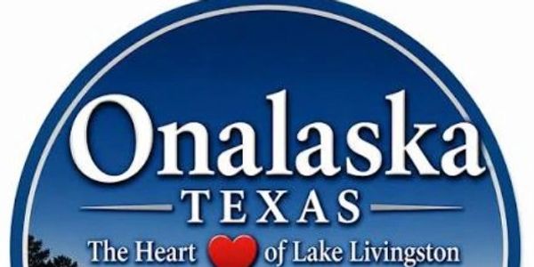 Onalaska Texas logo with heart symbol.