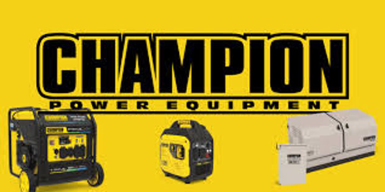 A template in yellow colour with generators and champion power equipment words
