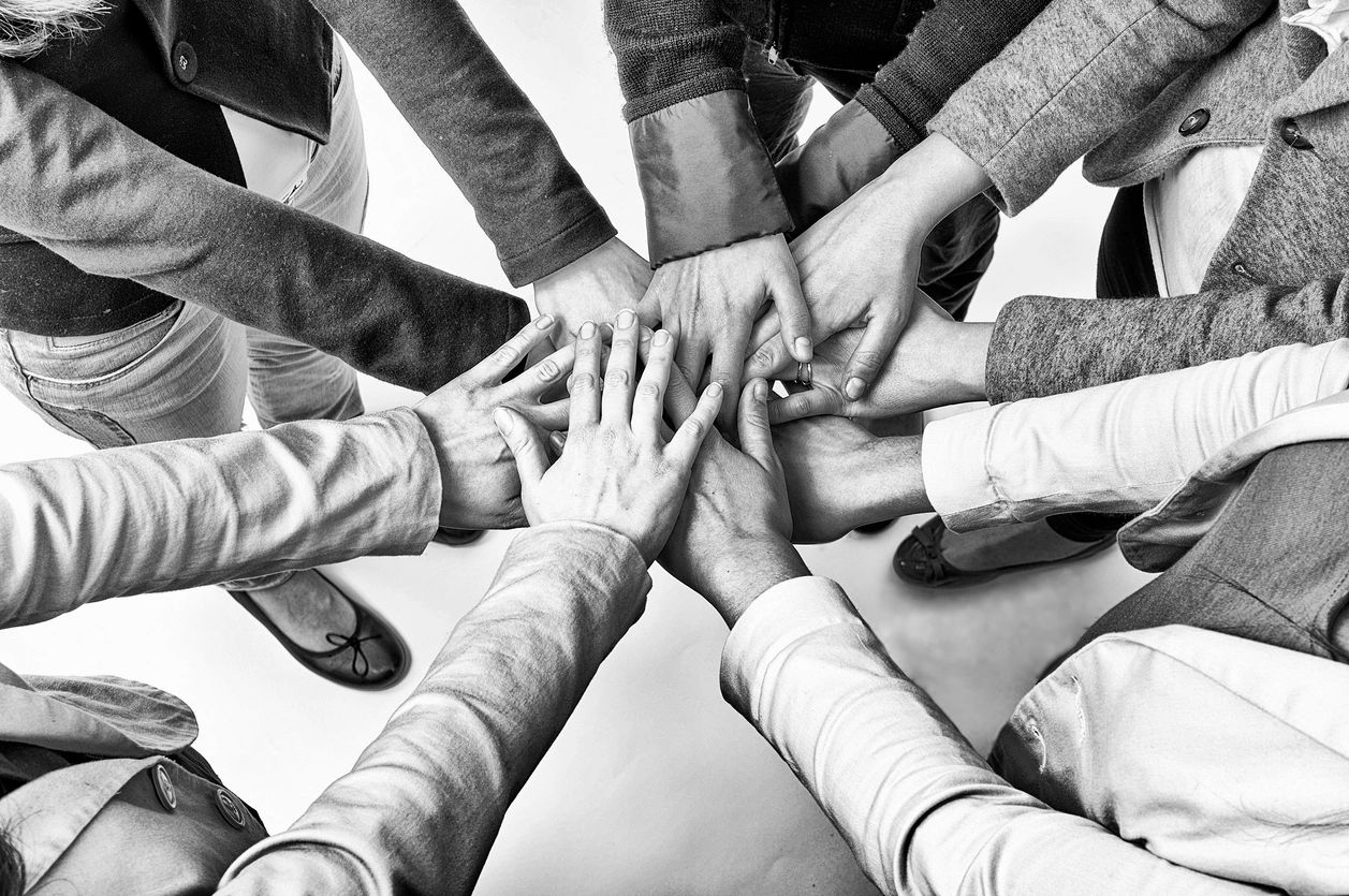 Teamwork and Diversity - hands together