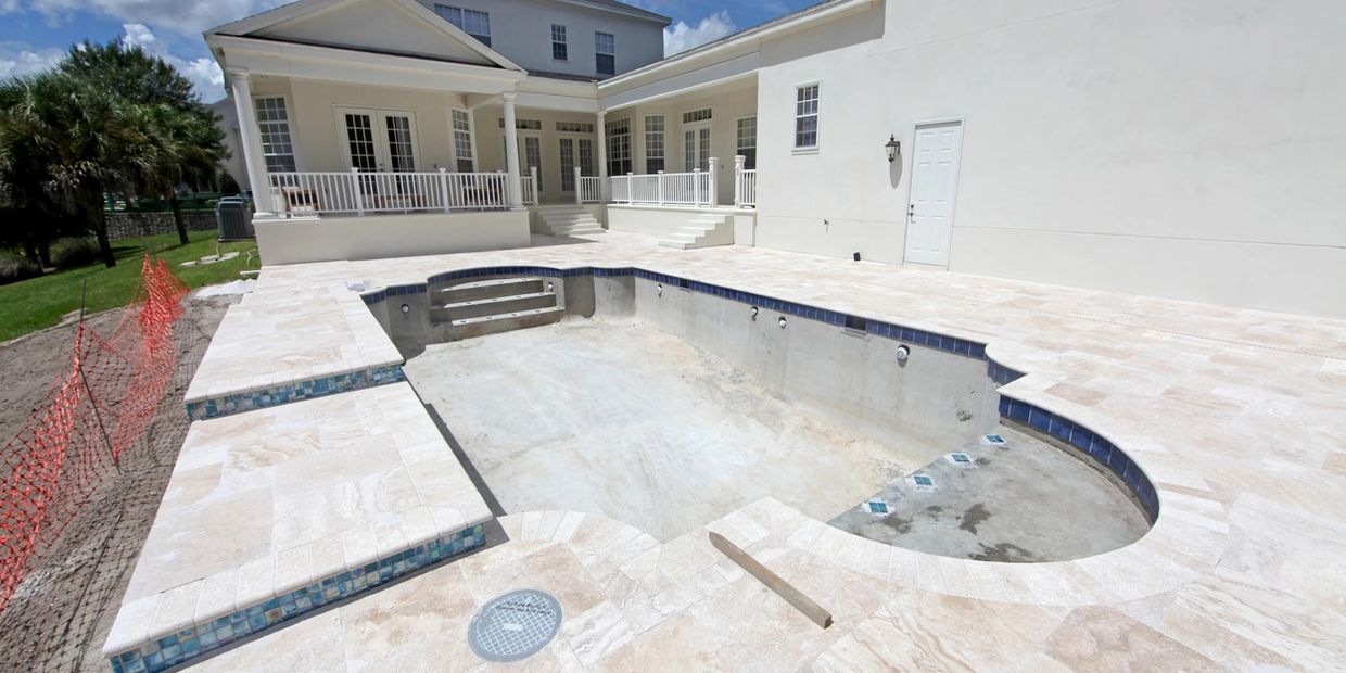 Swimming Pool Construction - Beautiful Tiled Pool