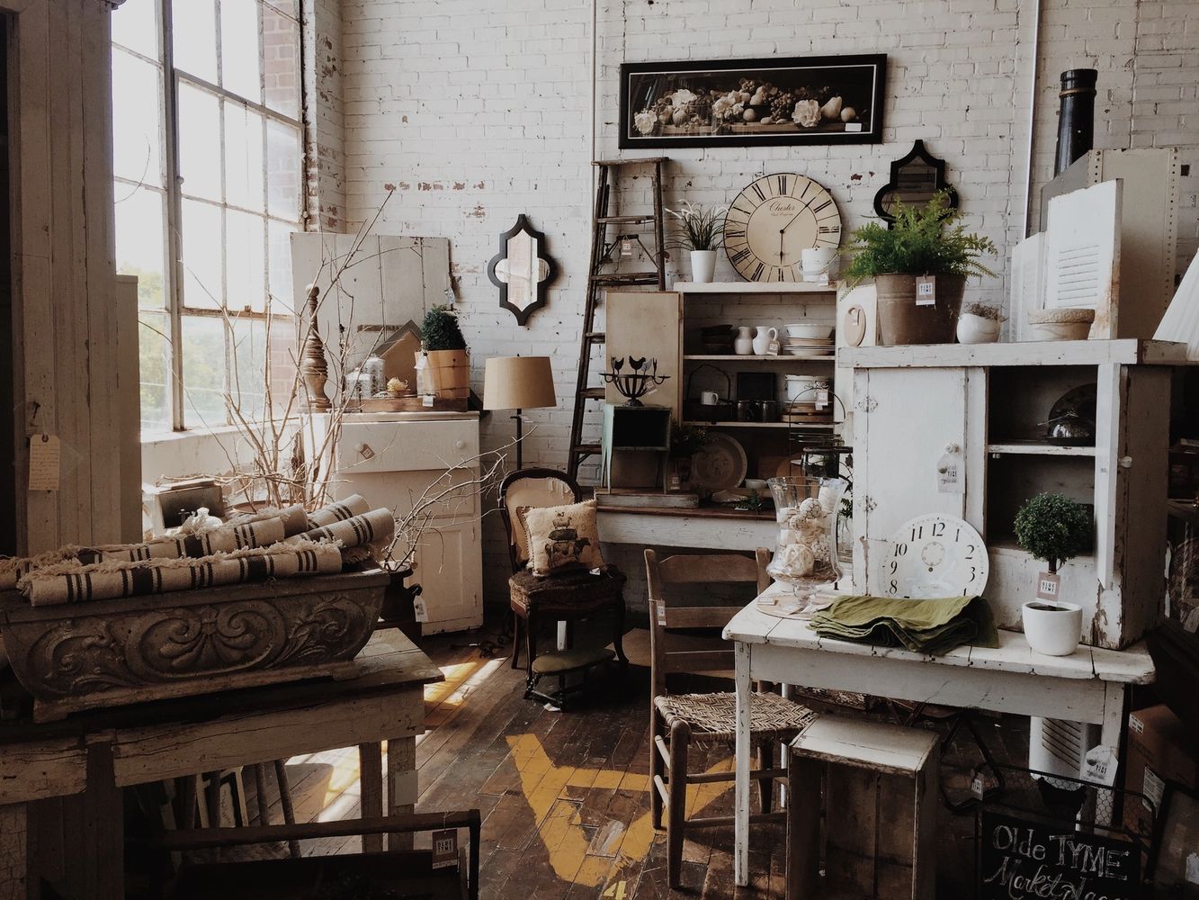 Antiques in vintage store, Sparrow located in Waco Texas