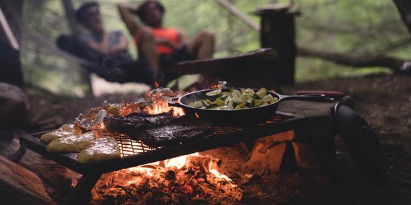 A picture of grilling food on the bbq