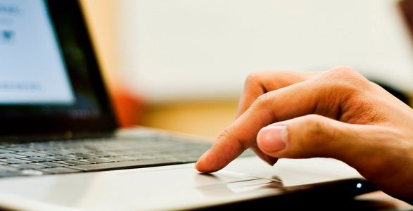 Finger browsing laptop