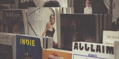 Various magazines displayed together.