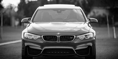 Front view of a BMW car.