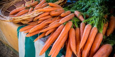 Image of carrots, link on how to grow carrots in the vegetable garden, from the itty bitty garden.