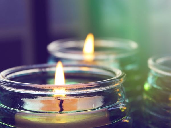 May Jay Bay Candles lite soy candles in teal turquoise glass mazdcc