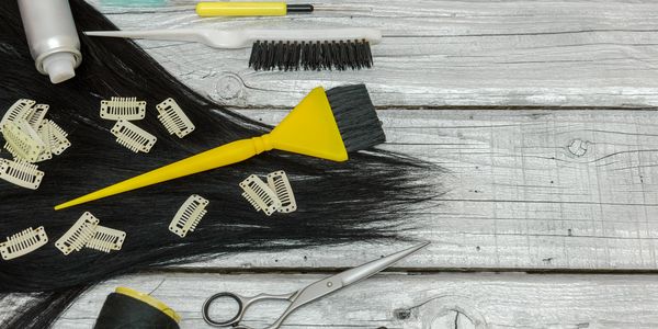 Hair Styling Tools on a Wooden Table