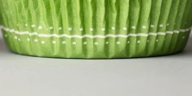 Lime Green Dot Jumbo Cupcake Liners