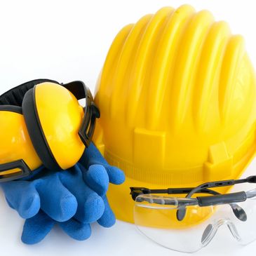 decorative image showing safety equipment