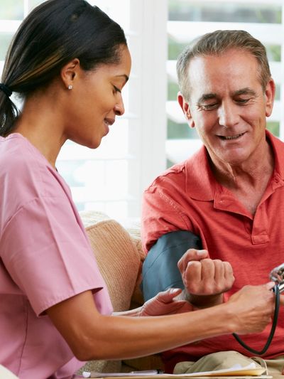 The nurse visits you in your home to ensure you are prepared for home care services. 