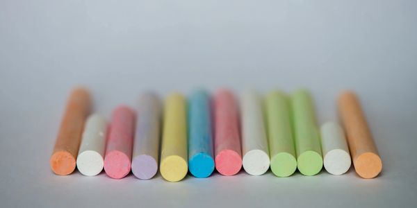 row of multi-colored chalks