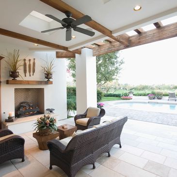 Beautiful backyard pool patio