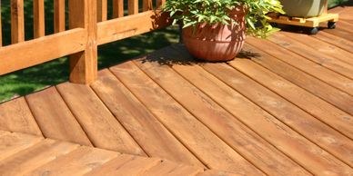 Wooden deck.