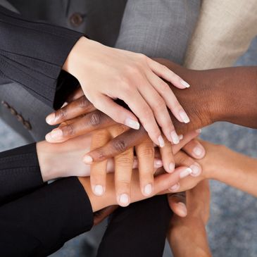 Group of Hands Representing Teamwork and Collaboration
