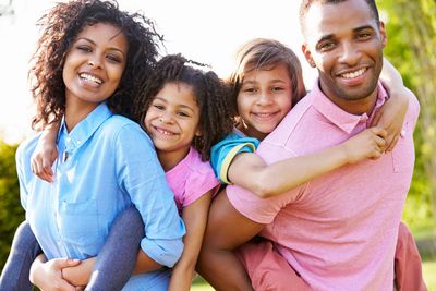 Family smiling together