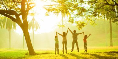 happy family celebrating abundance