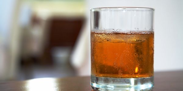 Simple whiskey soda at an event