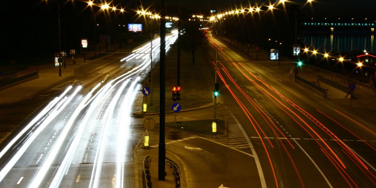 Time lapse night traffic