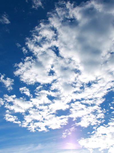 A picture of scattered clouds across a blue sky
