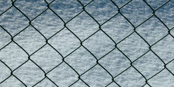 Black chain link fence