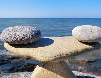 The rocks symbolize balance. The water provides a sense of calm.