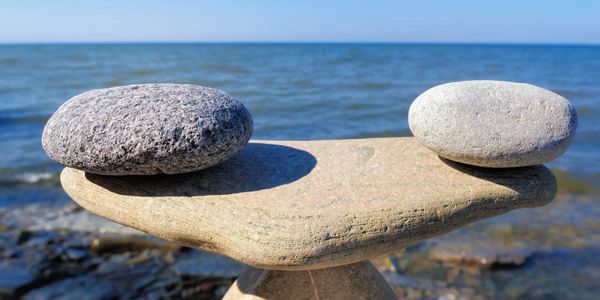 View of the two stones placed on the other stones