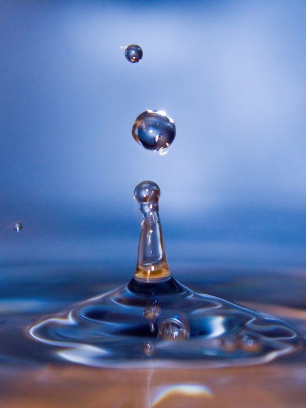 water droplet with rings of waves.