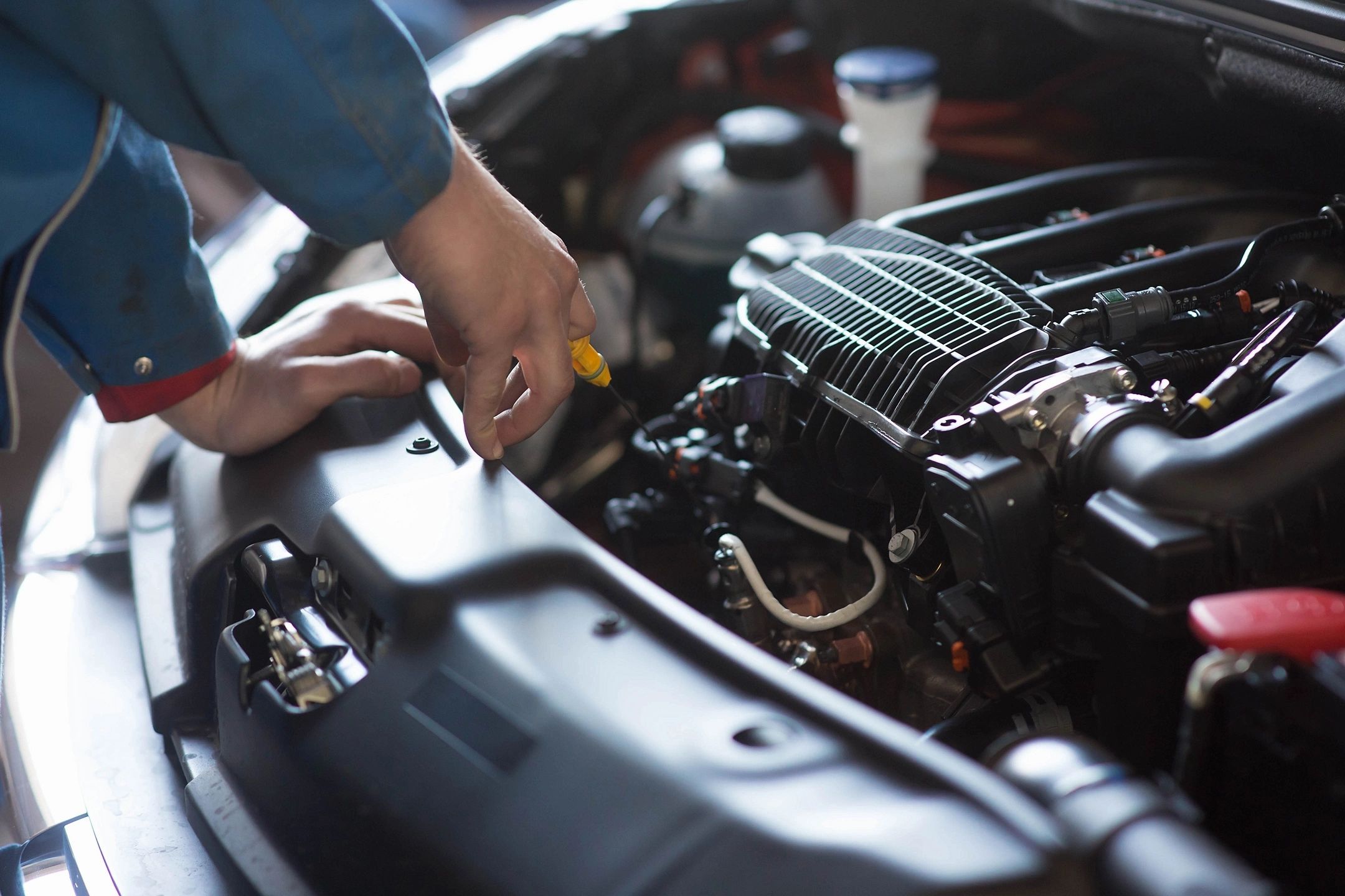 Oil change, safety check, fluid top off, wiper blade replacement, and washer fluid.