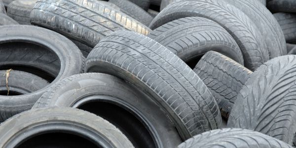 a pile of scrap tires