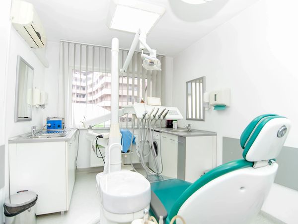 Dentist office, dental cabinet interior, empty stomatology doctor workplace