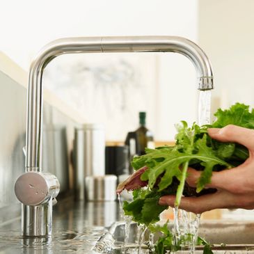 washing fresh vegetables