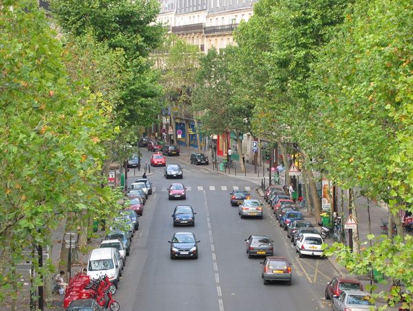 Busy traffic intersection