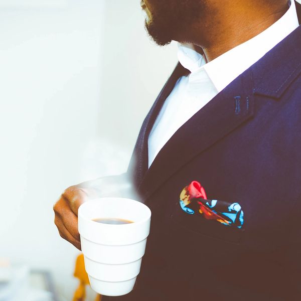 Coffee and man in a suit