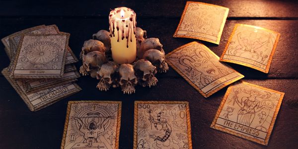 #Tarot Cards with candle