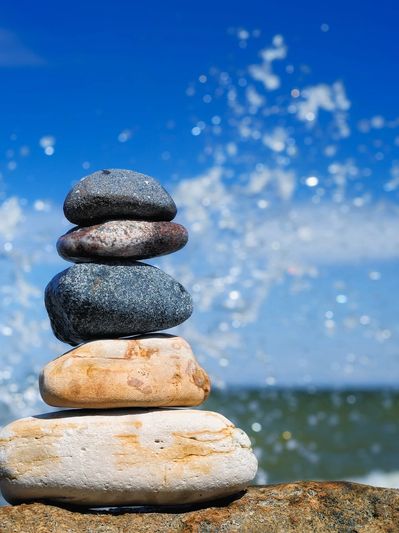 Therapeutic stones, grounding stones, relaxing water