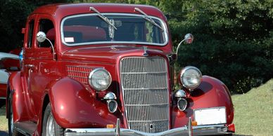 Classic car with new glass