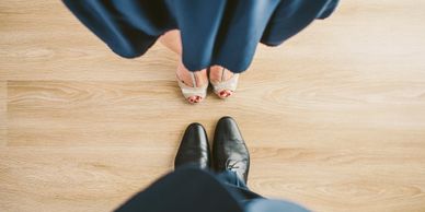 Couples dancing feet