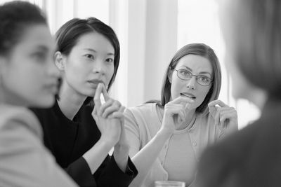 Women consulting on workplace issues