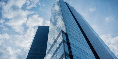 A skyrise office building.