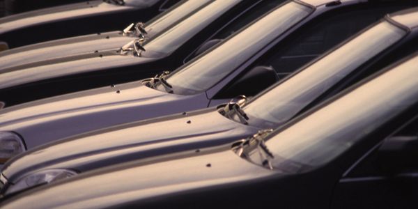 Windshield image on a lineup of vehicles