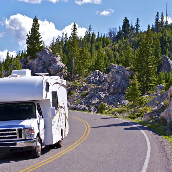 RV parked in Nevada mountains representing accessible telehealth from anywhere.