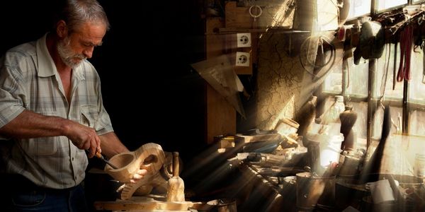 A carpenter at work.